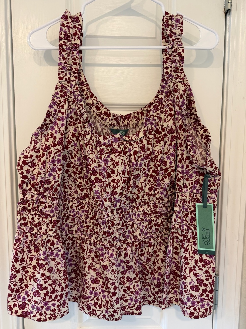 Terra & Sky Floral Smocked Tank Top